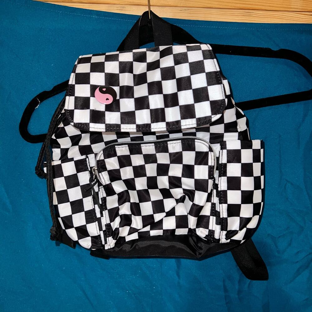 Claire's checkered mini backpack